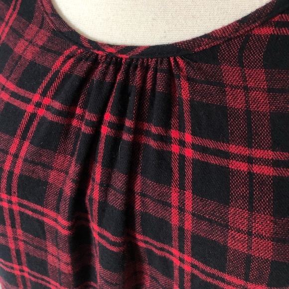 2 Hearts Plaid Flannel Bell-Sleeve Shift Dress - Picture 4 of 16